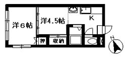 メゾン大森 2Kの間取図画像