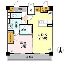 田町ガーデンハイツ 1LDKの間取図画像