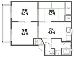 アシェットA 3DKの間取図画像