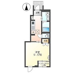 ファミリア 1Kの間取図画像