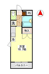 コンフォール 1Kの間取図画像