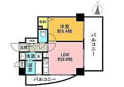 アーバンビュー倉敷カレッジコート 1DKの間取図画像