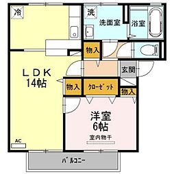 サンライズ岡南 1LDKの間取図画像