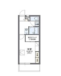 レオパレスクレベール 1Kの間取図画像
