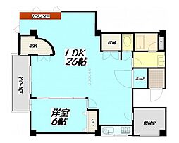 岡崎共同(株)住吉ビル 1LDKの間取図画像