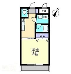 HARLAN一ノ宮 1Kの間取図画像