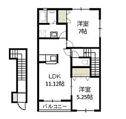 オレンジコートT 2LDKの間取図画像