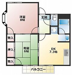 フォレスト大森 2DKの間取図画像