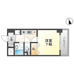 マローン新福 1Kの間取図画像