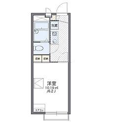 レオパレス華れん 1Kの間取図画像