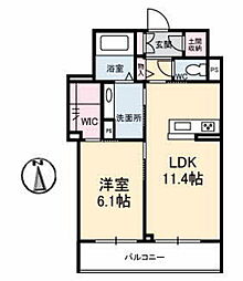 グランフォーレ中井 1LDKの間取図画像