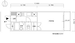 ホーメスト中島A棟 ワンルームの間取図画像