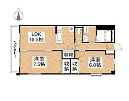 ベイ・シティスザキ3 2LDKの間取図画像