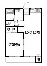 コーポオランジェ 1LDKの間取図画像