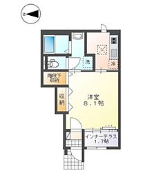 ルミエール2 1Kの間取図画像