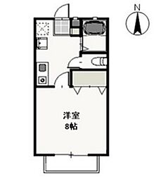 ライフベルクA 1Kの間取図画像
