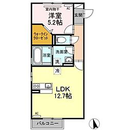 メゾンエミグラントA 1LDKの間取図画像