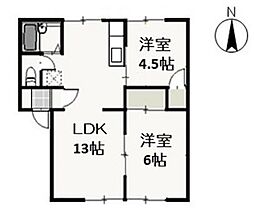 ドミ・アゼリアA 2LDKの間取図画像