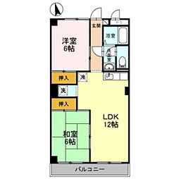 ハイライズ遠藤 2LDKの間取図画像