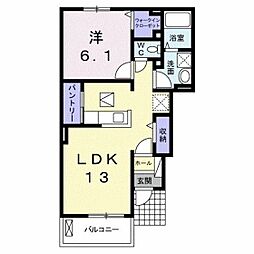 コリーヌサンヨー 1LDKの間取図画像