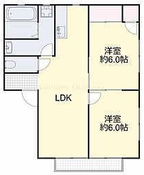 コーポ小野田 2LDKの間取図画像