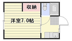 ソラータ京山A 1Kの間取図画像
