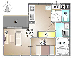REGALEST 伊島I 1LDKの間取図画像