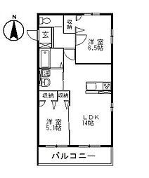 星の郷 2LDKの間取図画像