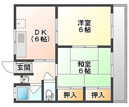 三協コーポ 2DKの間取図画像