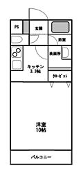 アンビエント大元南 1Kの間取図画像