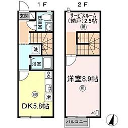 リースランド平福A 1SDKの間取図画像