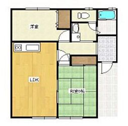 ブローニュ津高B 2LDKの間取図画像
