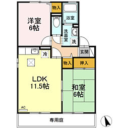 ベイリーフ 2LDKの間取図画像