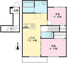 中仙道iori III 2LDKの間取図画像