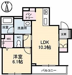 クレストヴェール7 1LDKの間取図画像