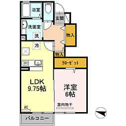 オズパディ 1LDKの間取図画像