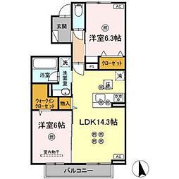 エクセルII 2LDKの間取図画像