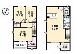 グレースメゾン湊B 3LDKの間取図画像
