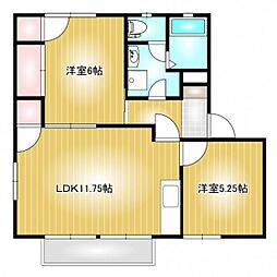 ディアス福富 2LDKの間取図画像