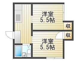小林コーポ 2Kの間取図画像