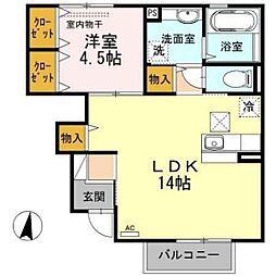 シャインピーチ 1LDKの間取図画像