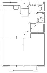 ハッピーハイツ2棟 2DKの間取図画像