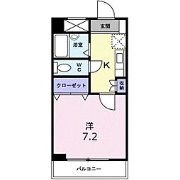 湯浅ビル 1Kの間取図画像