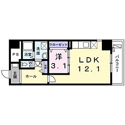 グランツコート2 1LDKの間取図画像