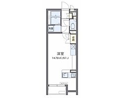レオパレスミランダララモナK2 ワンルームの間取図画像