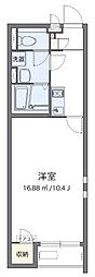 クレイノステラ庭瀬 1Kの間取図画像