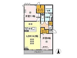 ノーブルミキ 2LDKの間取図画像