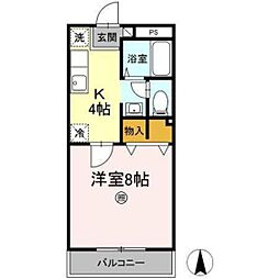 ライフ西市 1Kの間取図画像