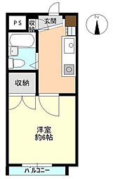 エスプローネ番町 1Kの間取図画像
