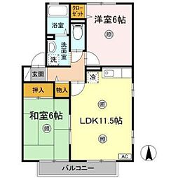 アリッサム21A 2LDKの間取図画像